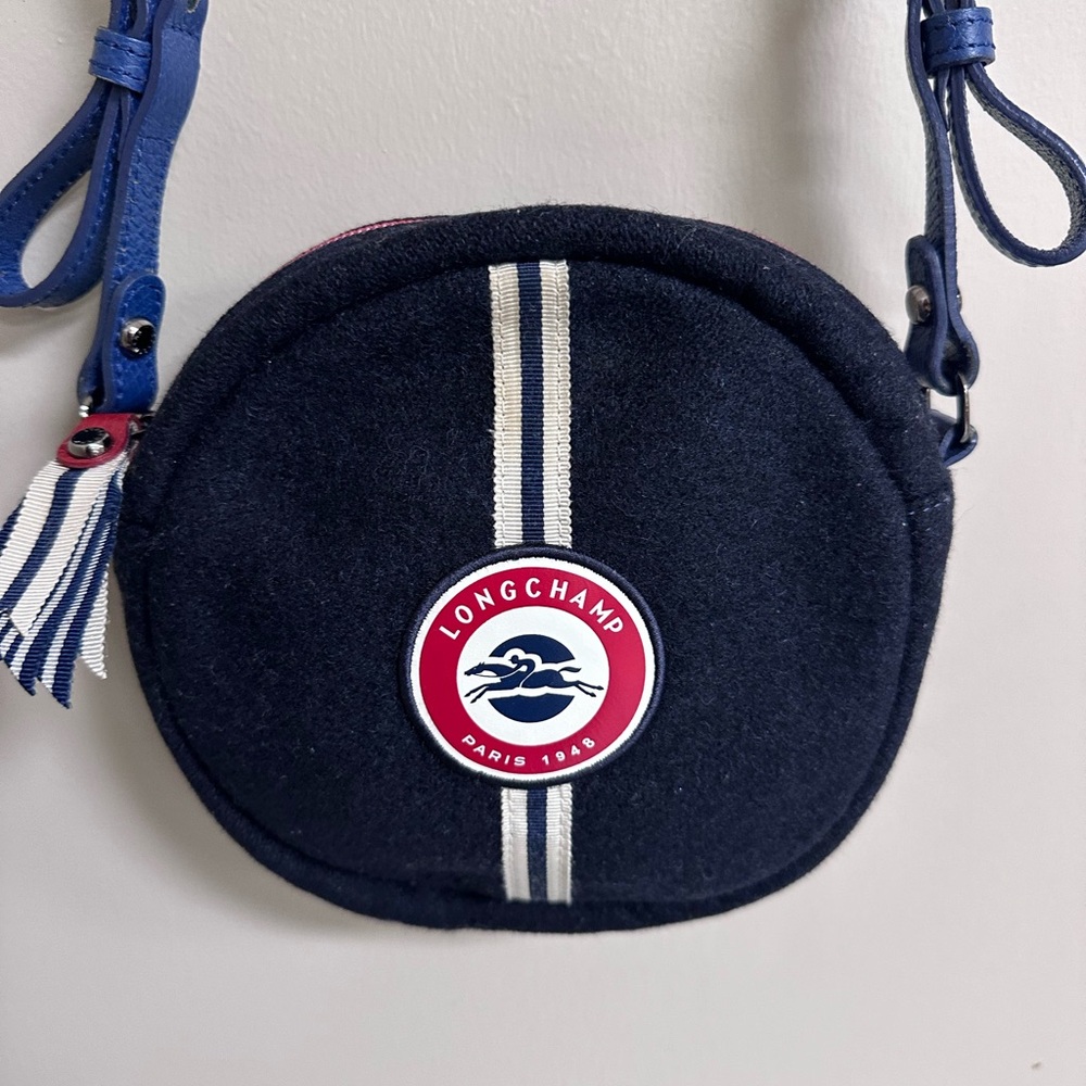Longchamp Cocarde Round Crossbody Bag Paris 1948 Wool Felt Rare - Picture 6 of 12